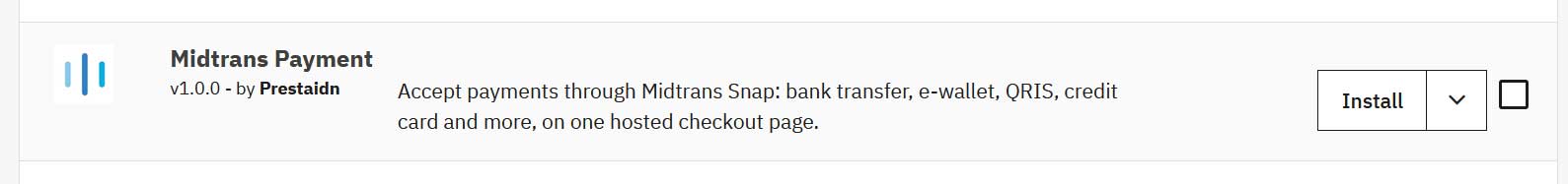 Instal modul Midtrans di prestashop